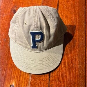 Tan Cap with Blue Letter P